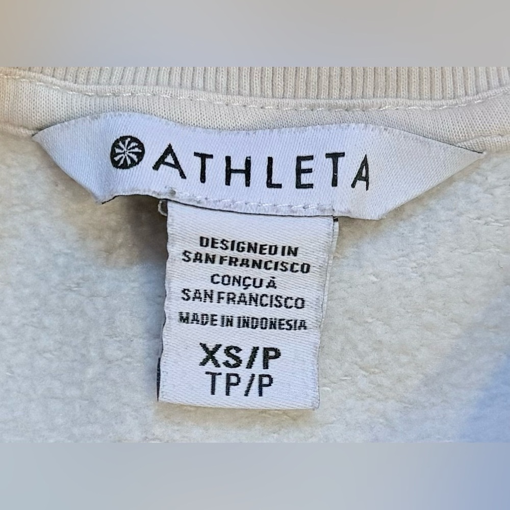Athleta Cream Crewneck Sweatshirt XS - Picture 3 of 9